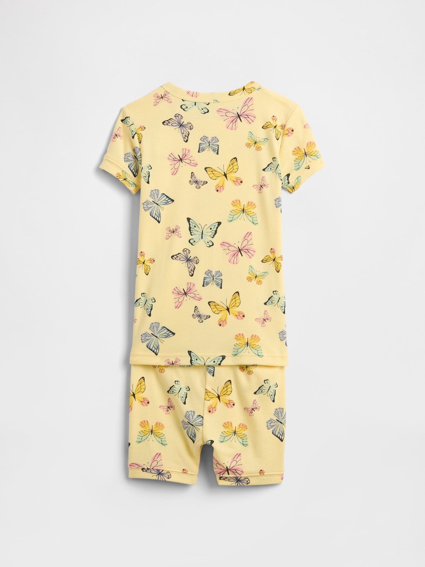 Sarı %100 Organik Pamuk Kelebek Pijama Takımı