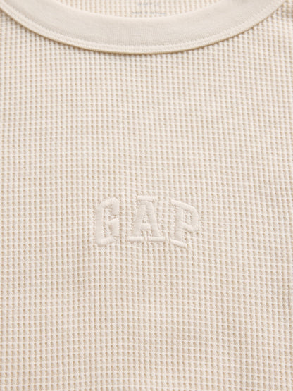 Kırık Beyaz Gap Logo Waffle-knit Crewneck T-shirt