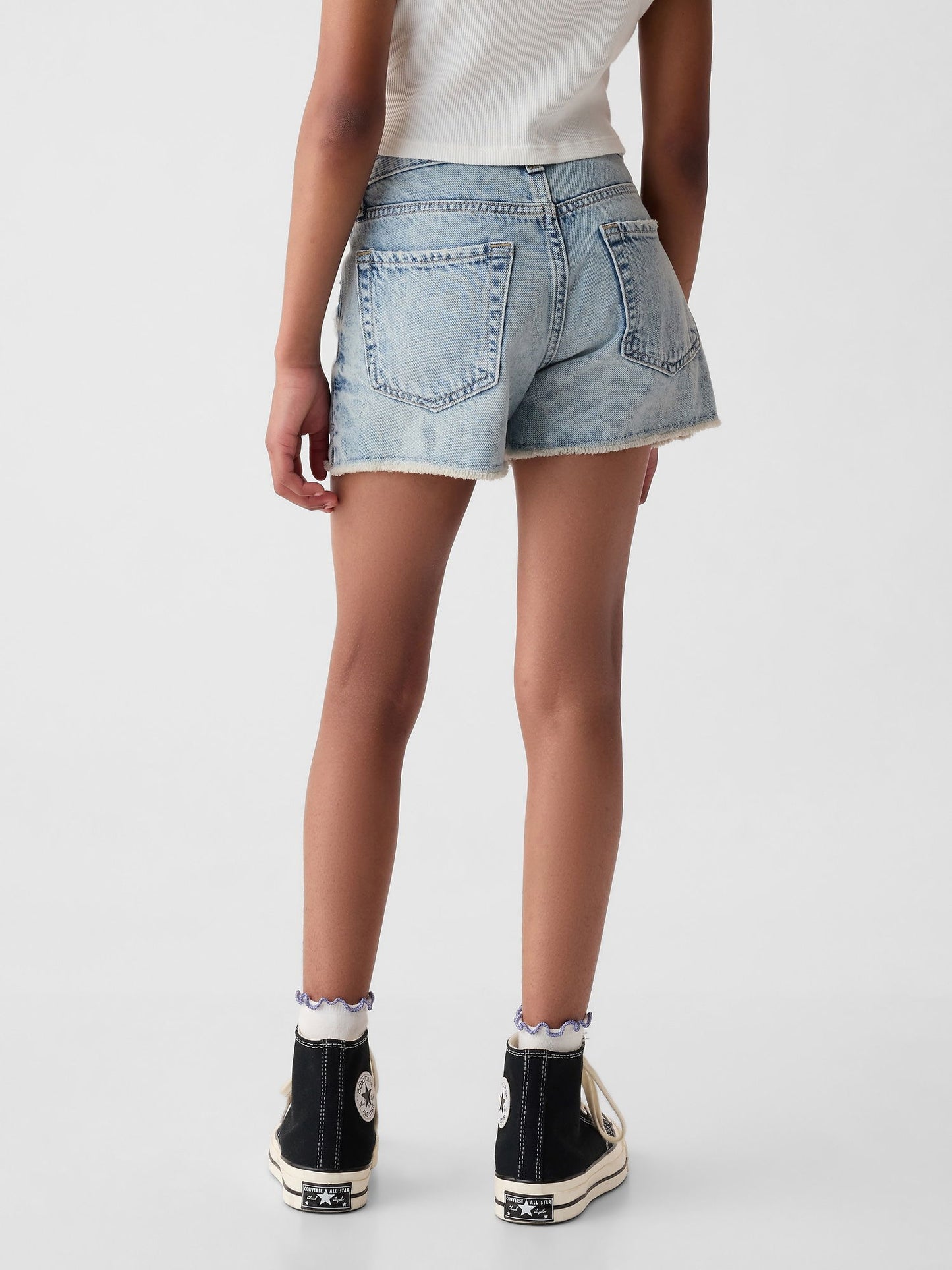 Açık Mavi Low Rise Denim Şort