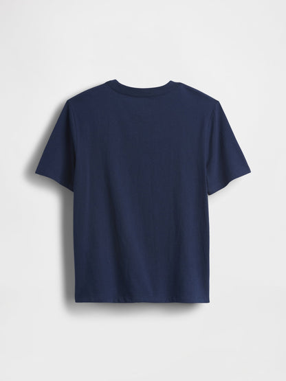 Lacivert Grafik Baskılı T-shirt