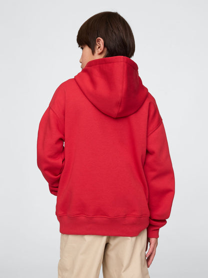 Kırmızı Relaxed Gap Logo Kapüşonlu Sweatshirt