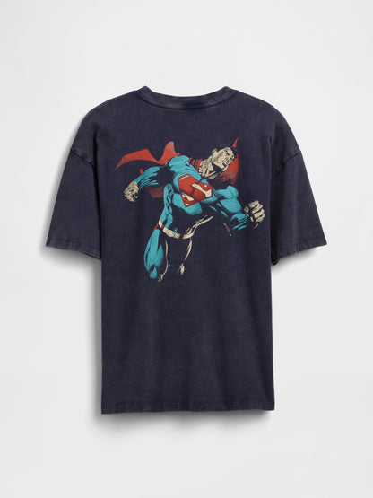 Siyah Kids Superman Grafik T-shirt