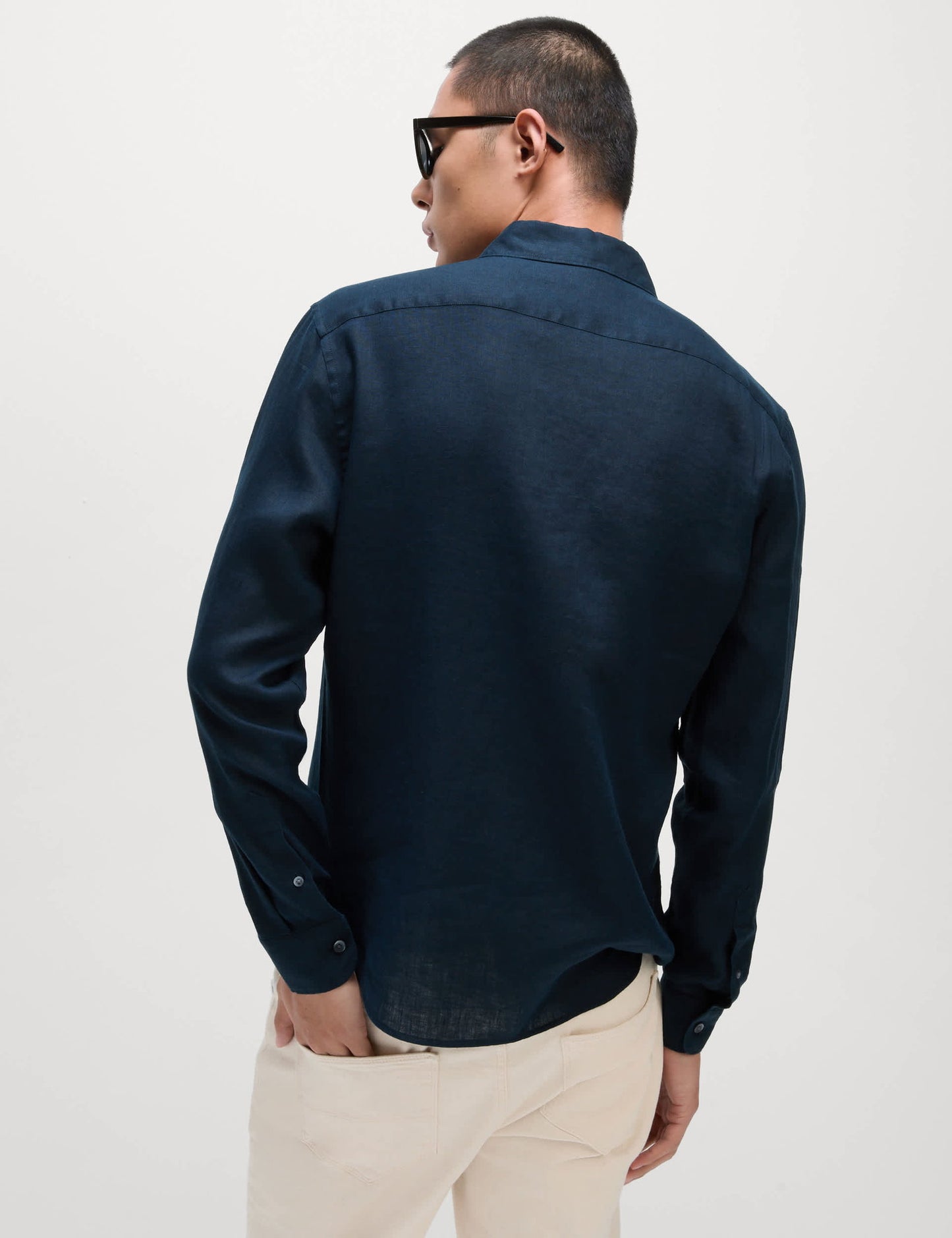 Slim Fit Keten Uzun Kollu Gömlek