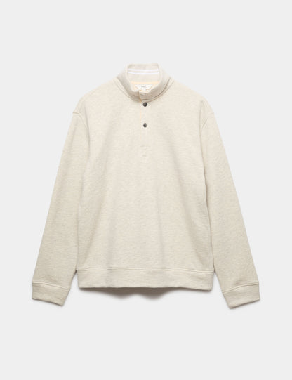 Dik Yaka Düğmeli Sweatshirt
