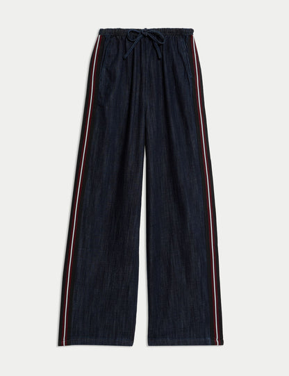 Denim Geniş Paça Pantolon