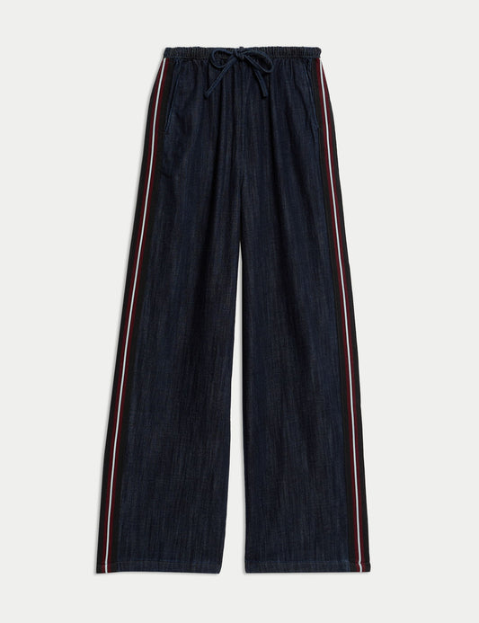 Denim Geniş Paça Pantolon