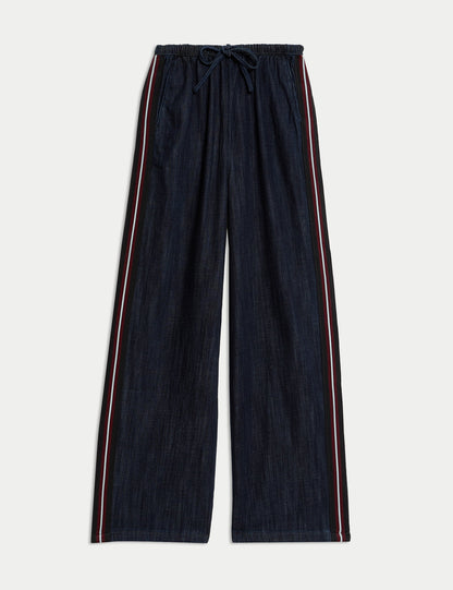 Denim Geniş Paça Pantolon