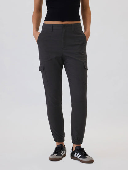 Siyah Twill Jogger Kargo Pantolon