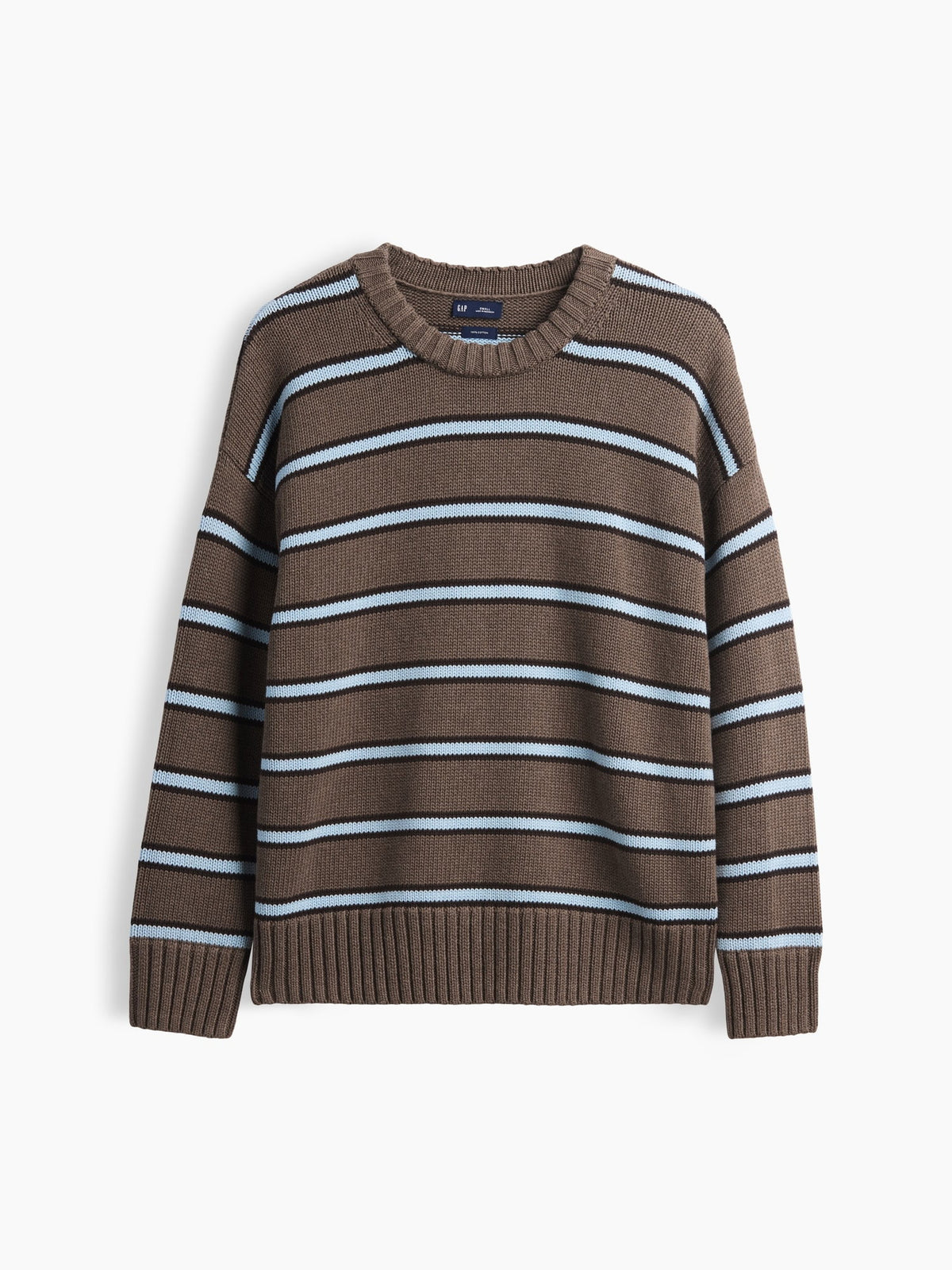 Kahverengi 100% Pamuk Oversized Kazak