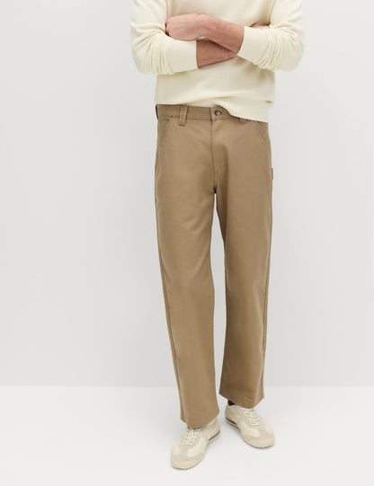 Saf Pamuk Loose Fit Utility Pantolon