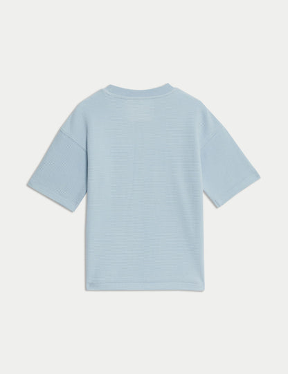 Saf Pamuklu Dokulu T-shirt (1-7 Yaş)
