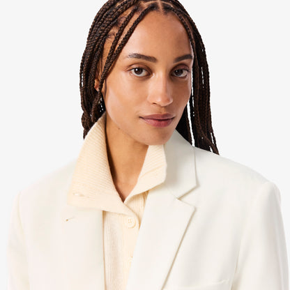 Lacoste Kadın Relaxed Fit Krem Blazer