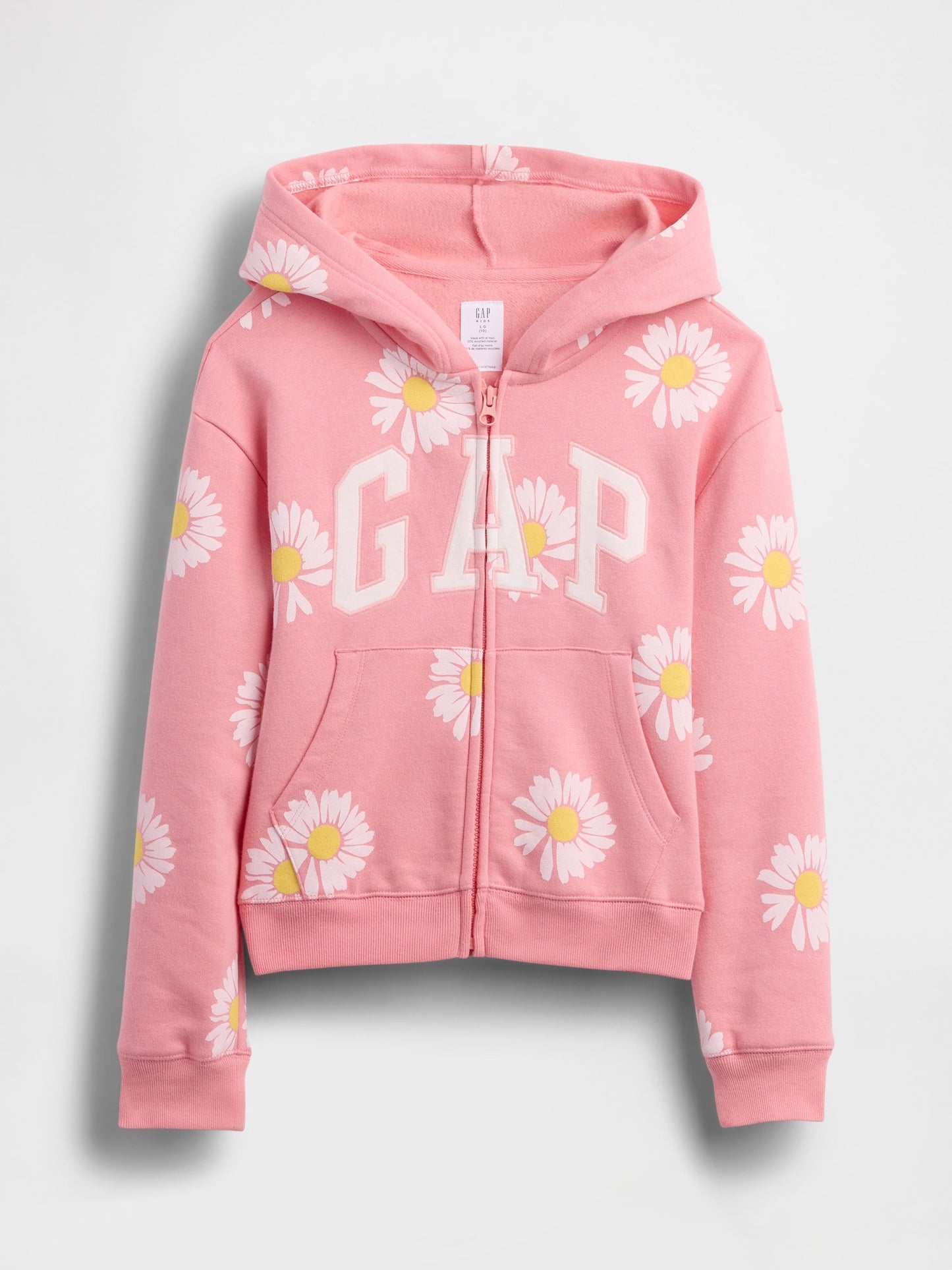 Pembe Relaxed Gap Logo Fransız Havlu Kumaş Fermuarlı Sweatshirt