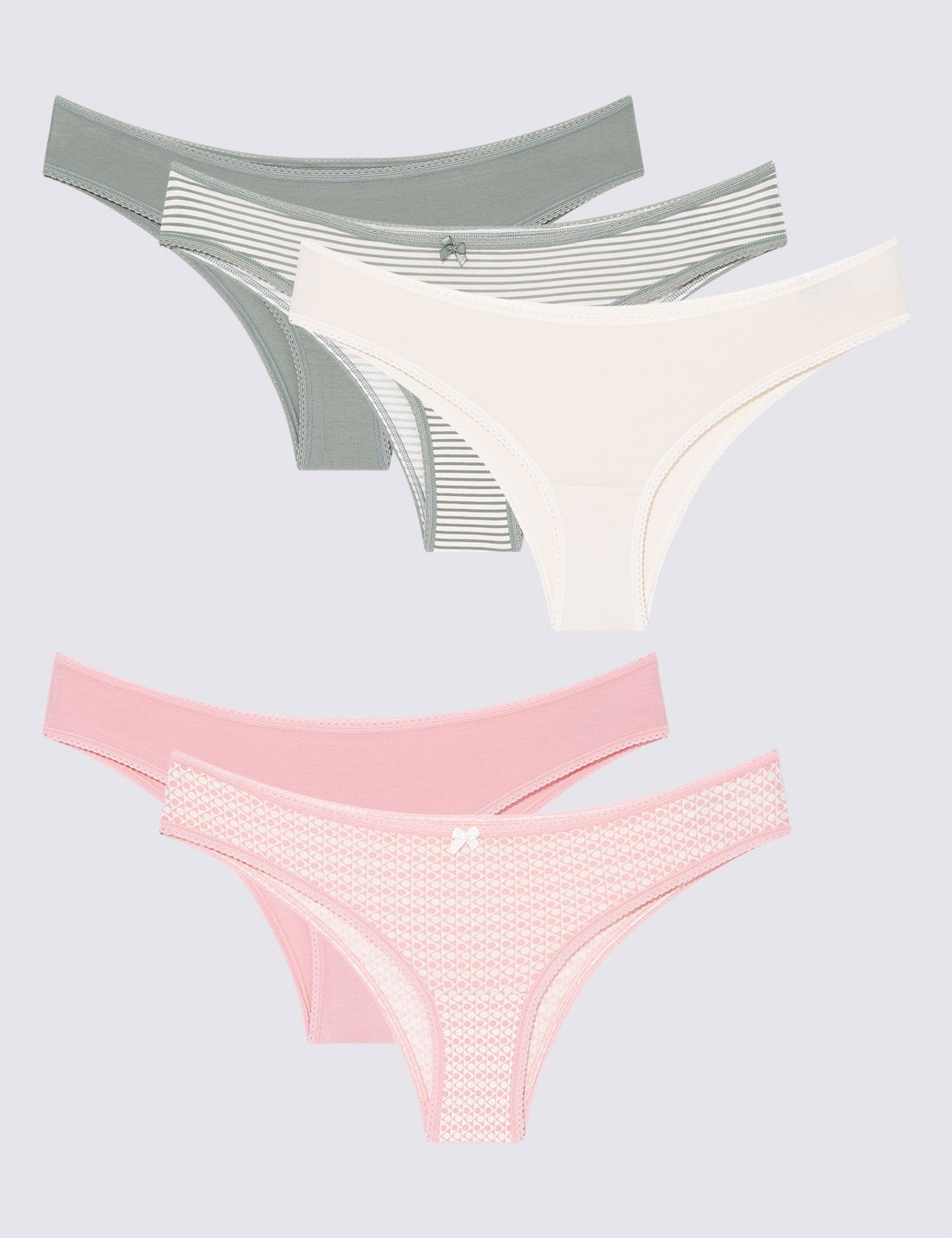5'li Cotton Lycra® Brazilian Külot Seti