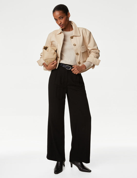 Relaxed Fit Crop Bomber Ceket