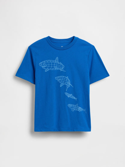 Beyaz Grafik Baskılı T-shirt