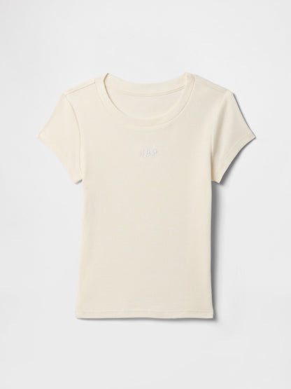 Bej Gap Logo Fitilli T-shirt