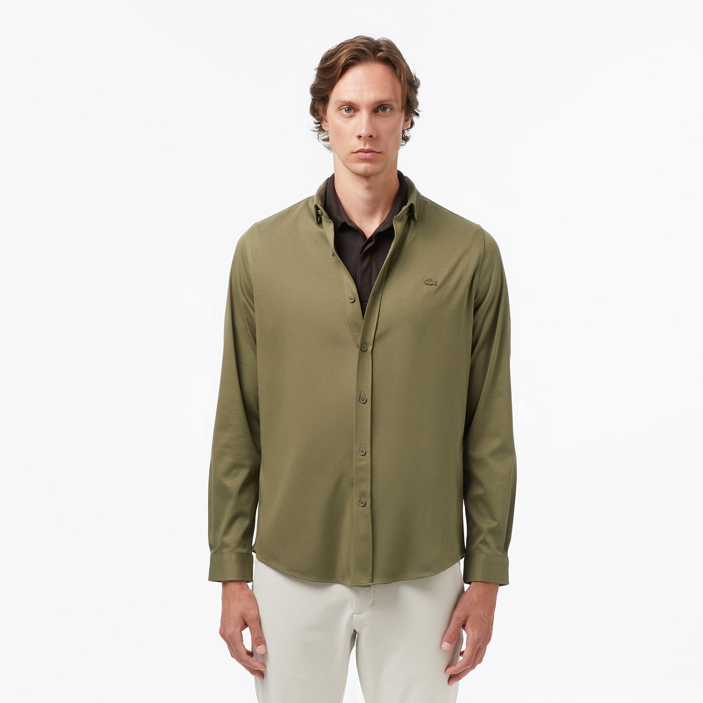 Lacoste Erkek Slim Fit Haki Gömlek