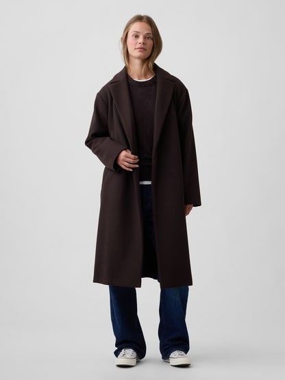 Koyu Kahverengi Relaxed Wrap Palto