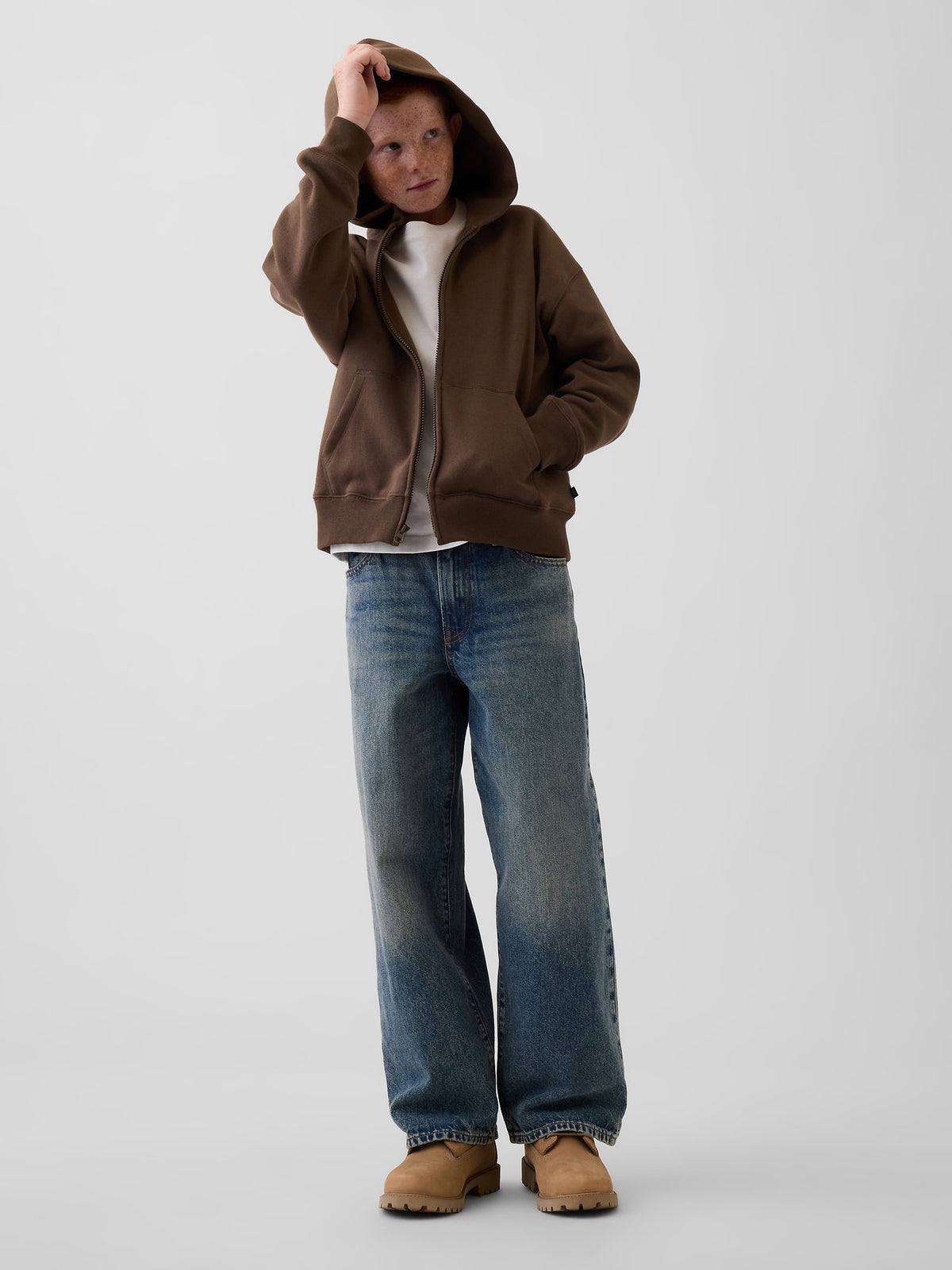 Kahverengi Vintagesoft Fermuarlı Sweatshirt