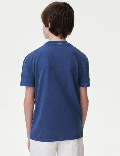 Saf Pamuklu Kısa Kollu T-shirt (6-16 Yaş)