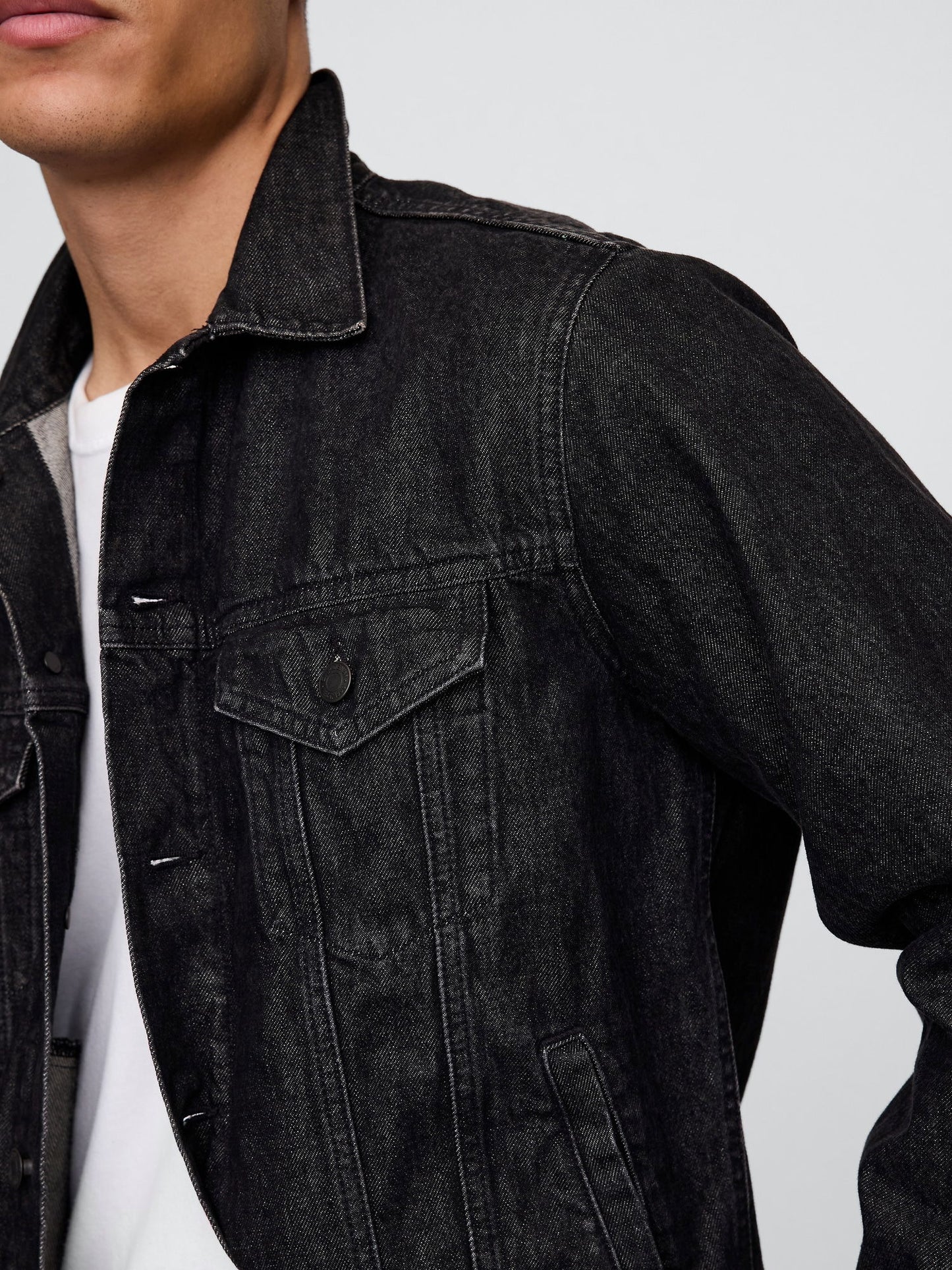 Siyah Klasik Ikon Denim Ceket