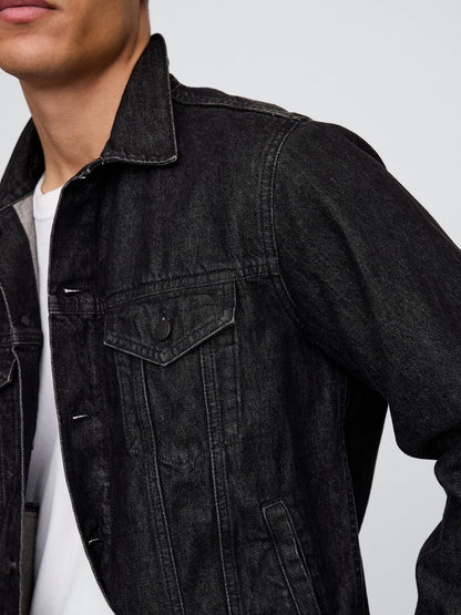 Siyah Klasik Ikon Denim Ceket
