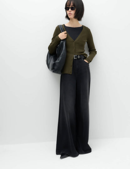 2'li Fitilli V Yaka Slim Fit Hırka