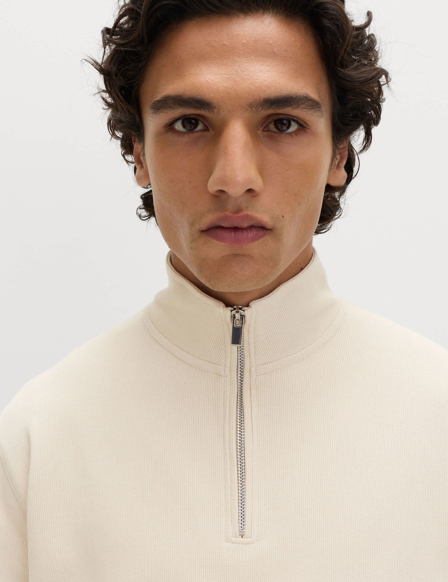 Pamuklu Karışımlı Yarım Fermuarlı Sweatshirt