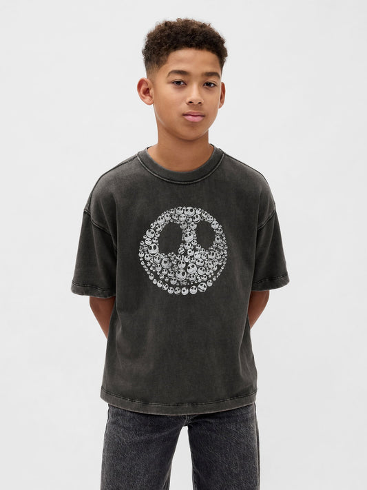 Siyah Gap × Disney Tim Burton’s The Nightmare Before Christmas Skull T-shirt