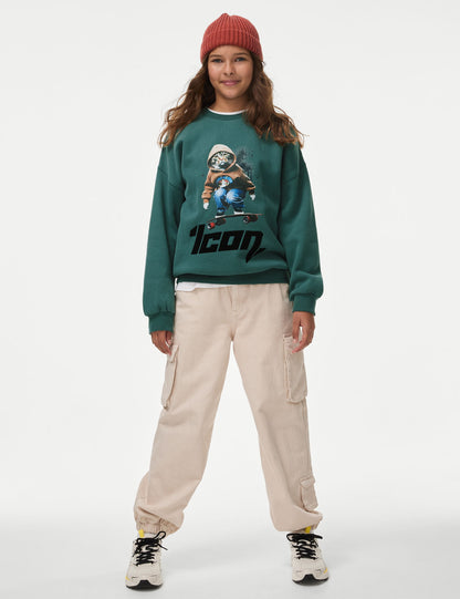 Saf Pamuklu Uzun Kollu Minecraft™ T-shirt (6-16 Yaş)