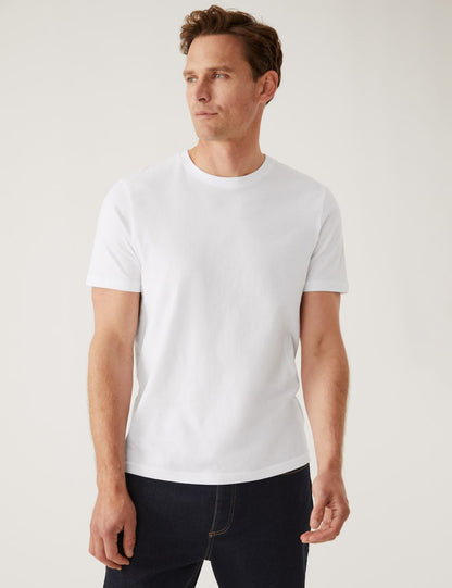 Saf Pamuklu Kısa Kollu T-shirt