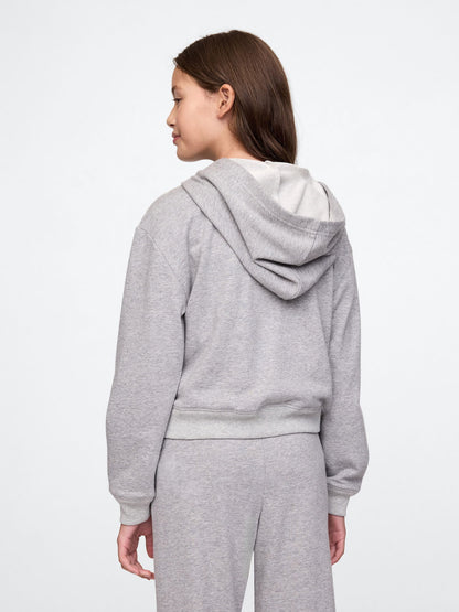 Gri Relaxed Gap Logo Fermuarlı Sweatshirt