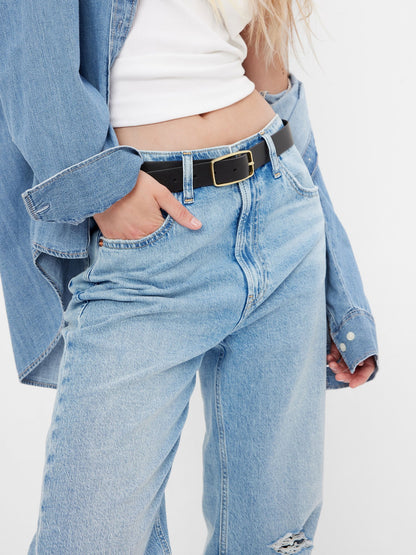 Açık Mavi Organik Pamuk High Rise 90s Loose Washwell™ Jean Pantolon