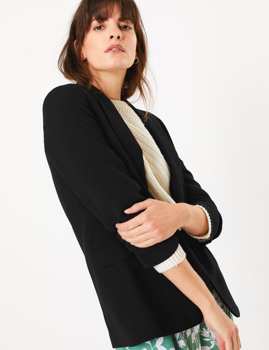 Relaxed Fit Büzgü Detaylı Blazer Ceket