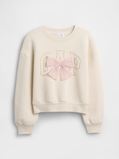 Kırık Beyaz Oversized Grafik Sweatshirt