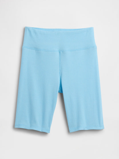 Açık Mavi Kids Pull-on Ribbed Bisiklet Şortları