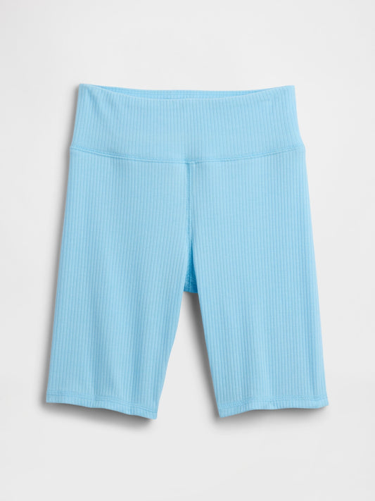 Açık Mavi Kids Pull-on Ribbed Bisiklet Şortları