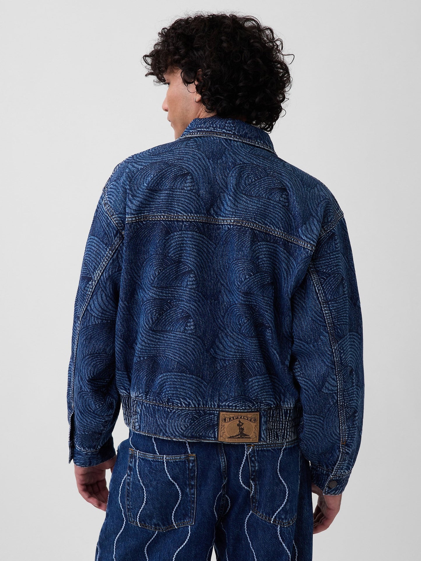 Koyu Mavi Gap × Hfr Işlemeli Denim Bomber Ceket By Daveed Baptiste