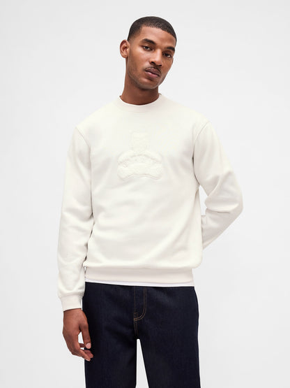 Beyaz Vintagesoft Brannan Bear Logo Sweatshirt