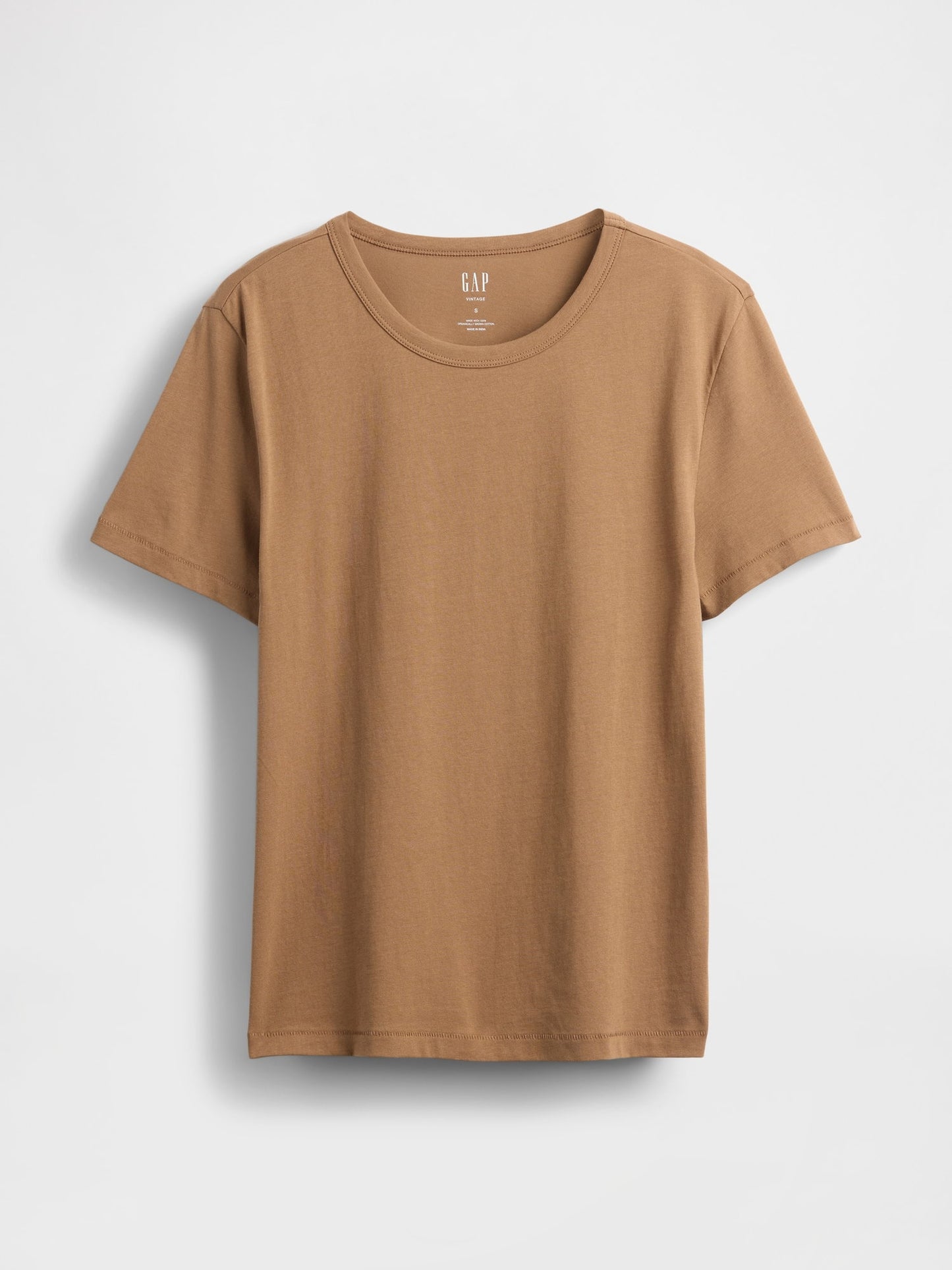 Kahverengi %100 Organik Pamuk Vintagesoft T-shirt