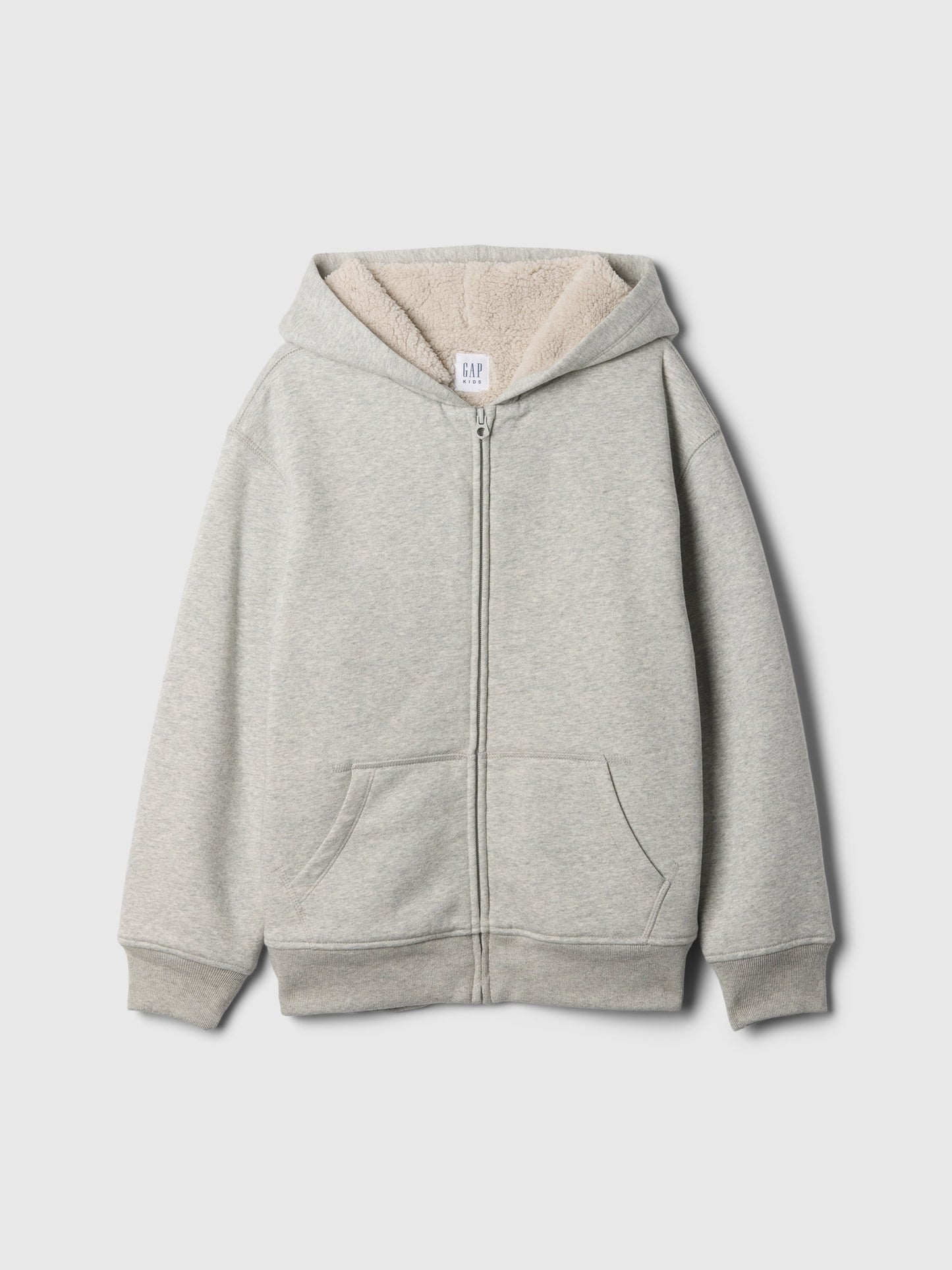 Gri Vintagesoft Sherpa Fermuarlı Sweatshirt