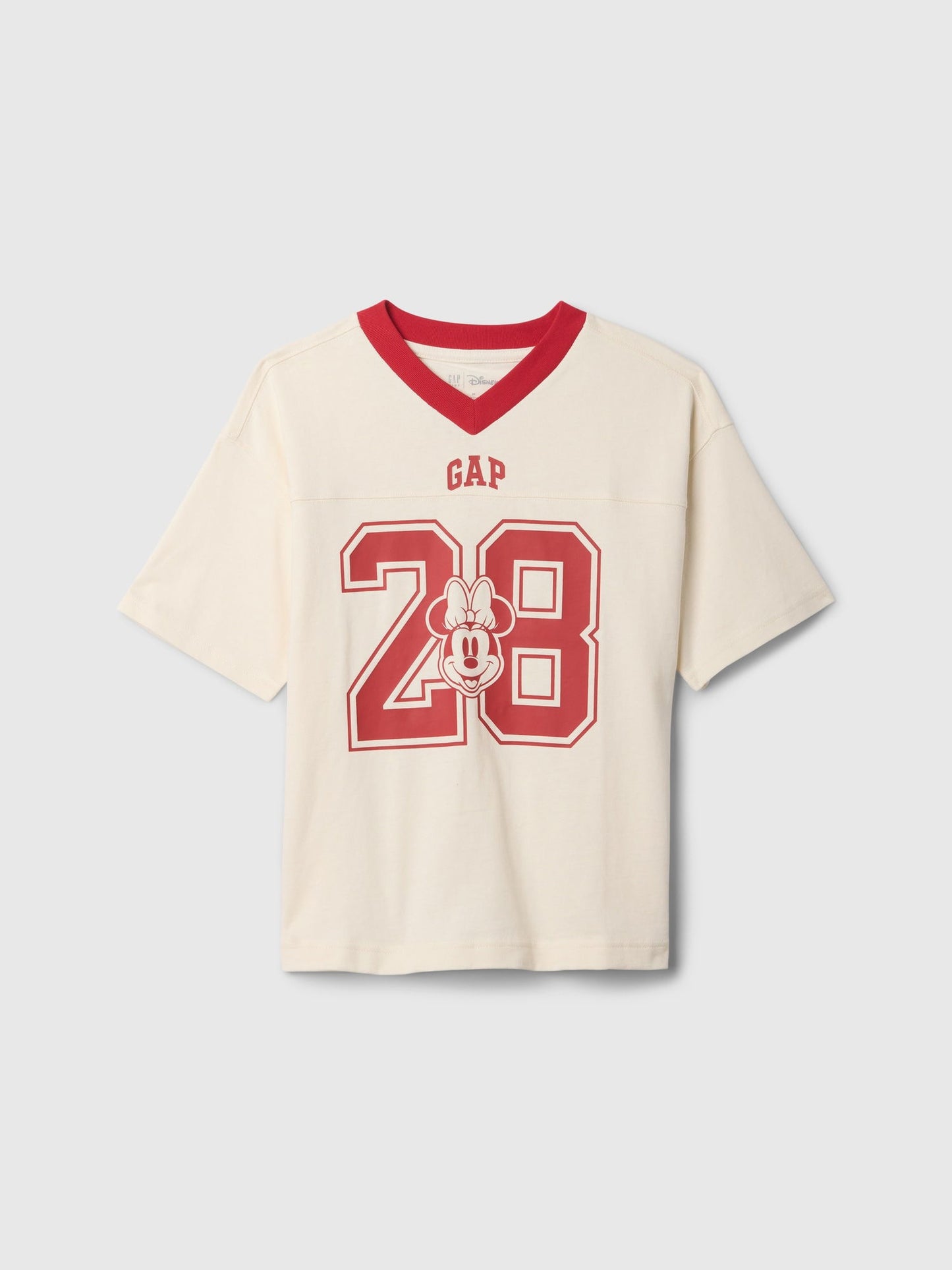 Kırık Beyaz Gap × Disney Gap Logo Varsity T-Shirt