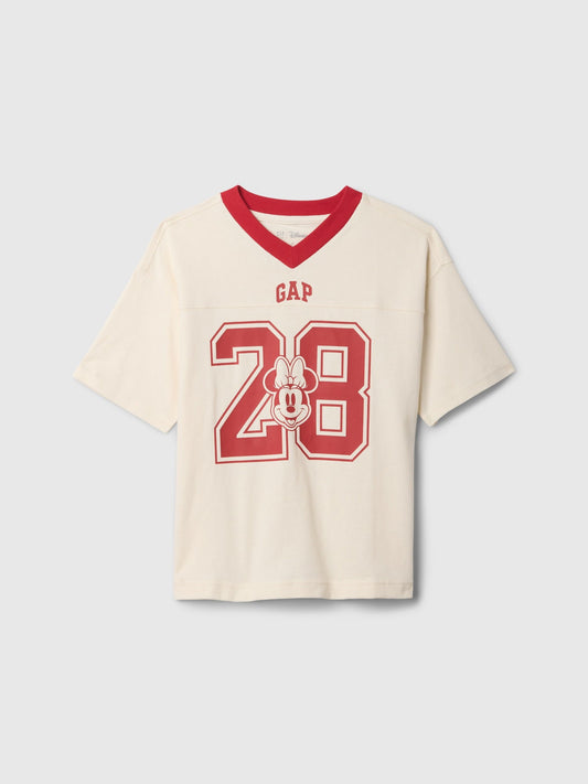 Kırık Beyaz Gap × Disney Gap Logo Varsity T-Shirt