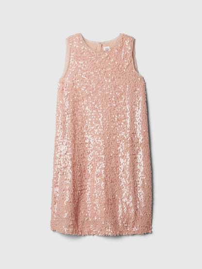 Pembe Pul Işlemeli Mini Elbise