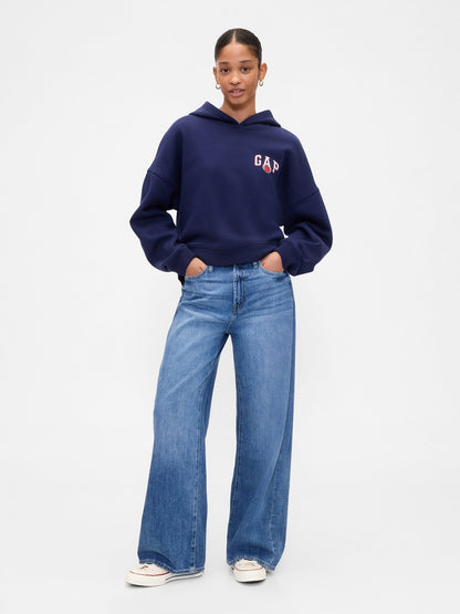 Lacivert Oversized Gap Grafik Sweatshirt