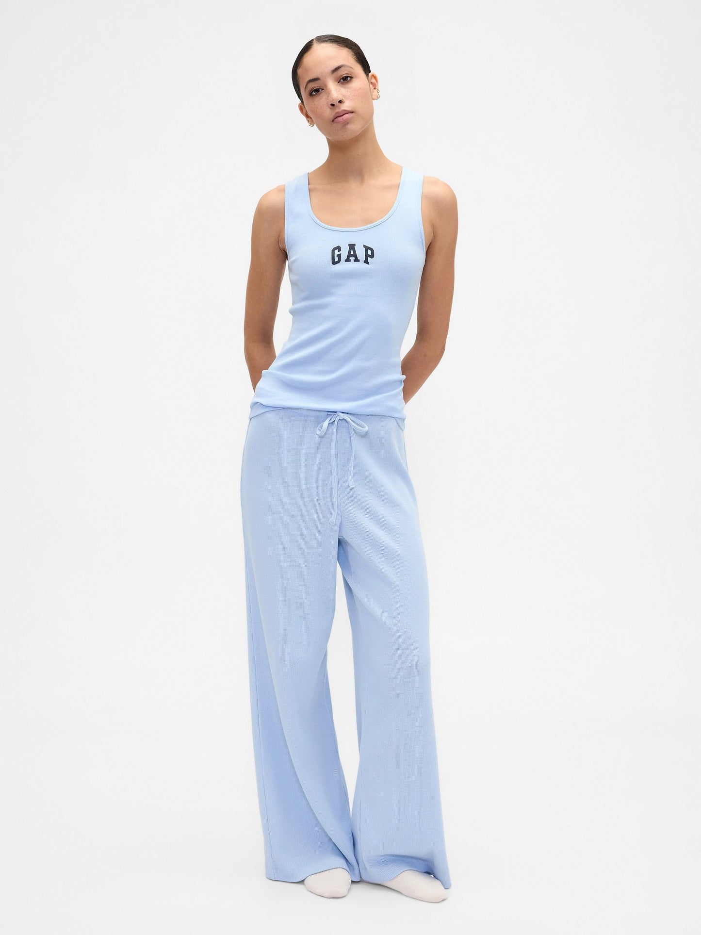 Açık Mavi Gap Logo Ribbed Tank Top