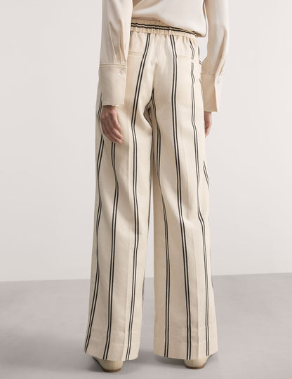 Wide Leg Çizgili Pantolon