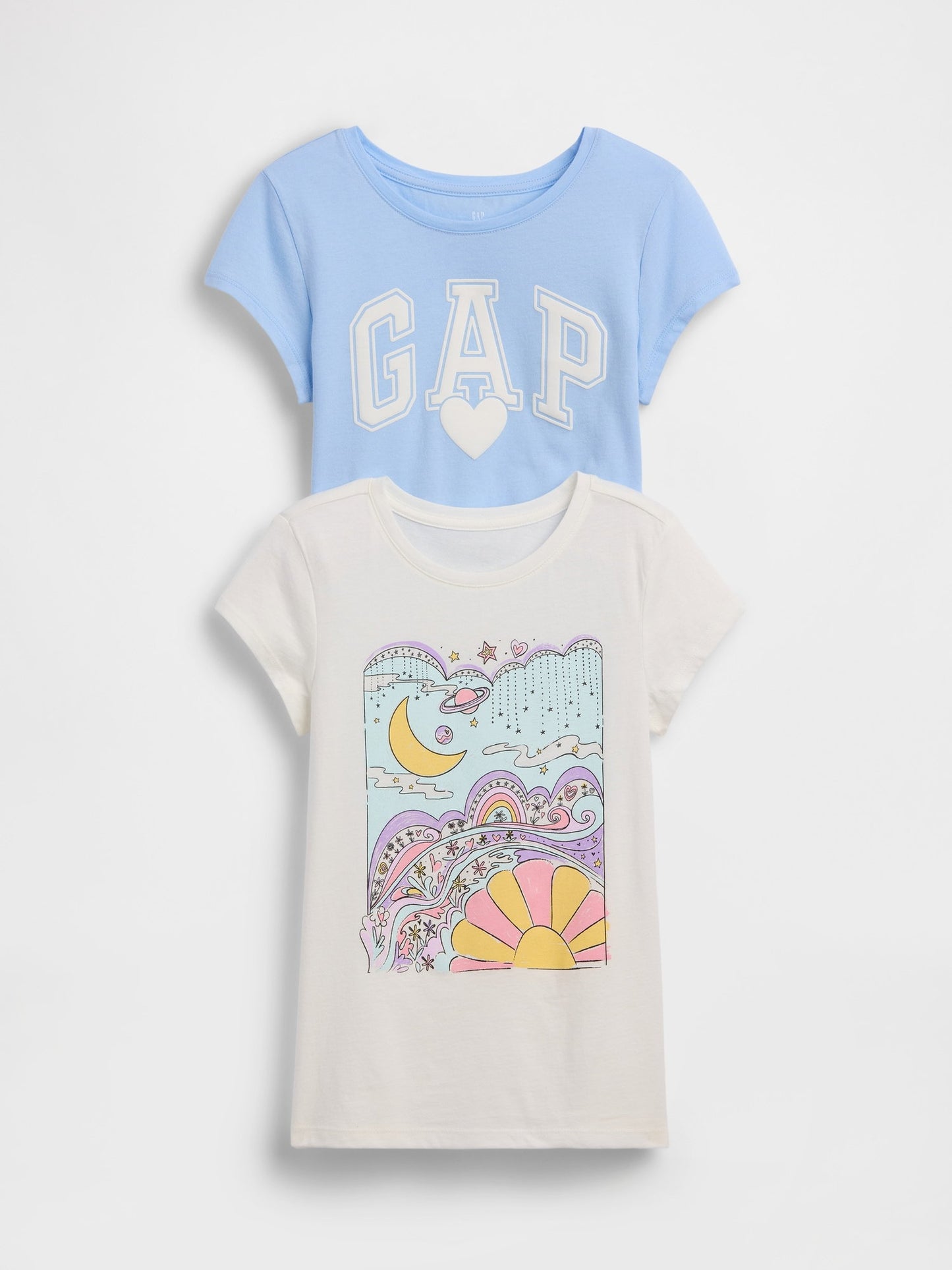 Açık Mavi Grafik Baskılı T-shirt (2’li)
