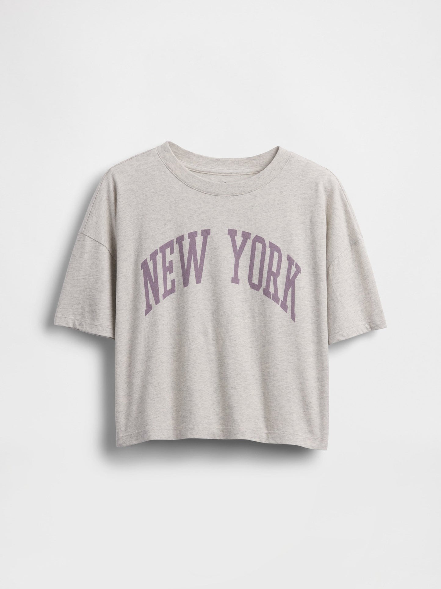 Açık Gri Oversized Grafik Baskılı T-shirt